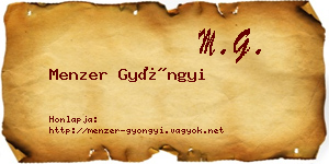 Menzer Gyöngyi névjegykártya